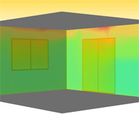 エアコンを付けても窓際の暑さで部屋に熱気がこもっています。