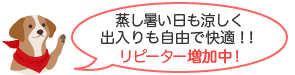 蒸し暑い日も涼しく出入りも自由で快適！リピーター増加中！
